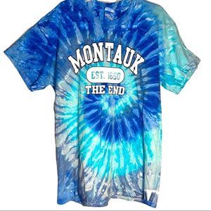 Color Tone T Shirt Tie Dyed Montauk ”The End” Est. 1960 Women’s Size Med